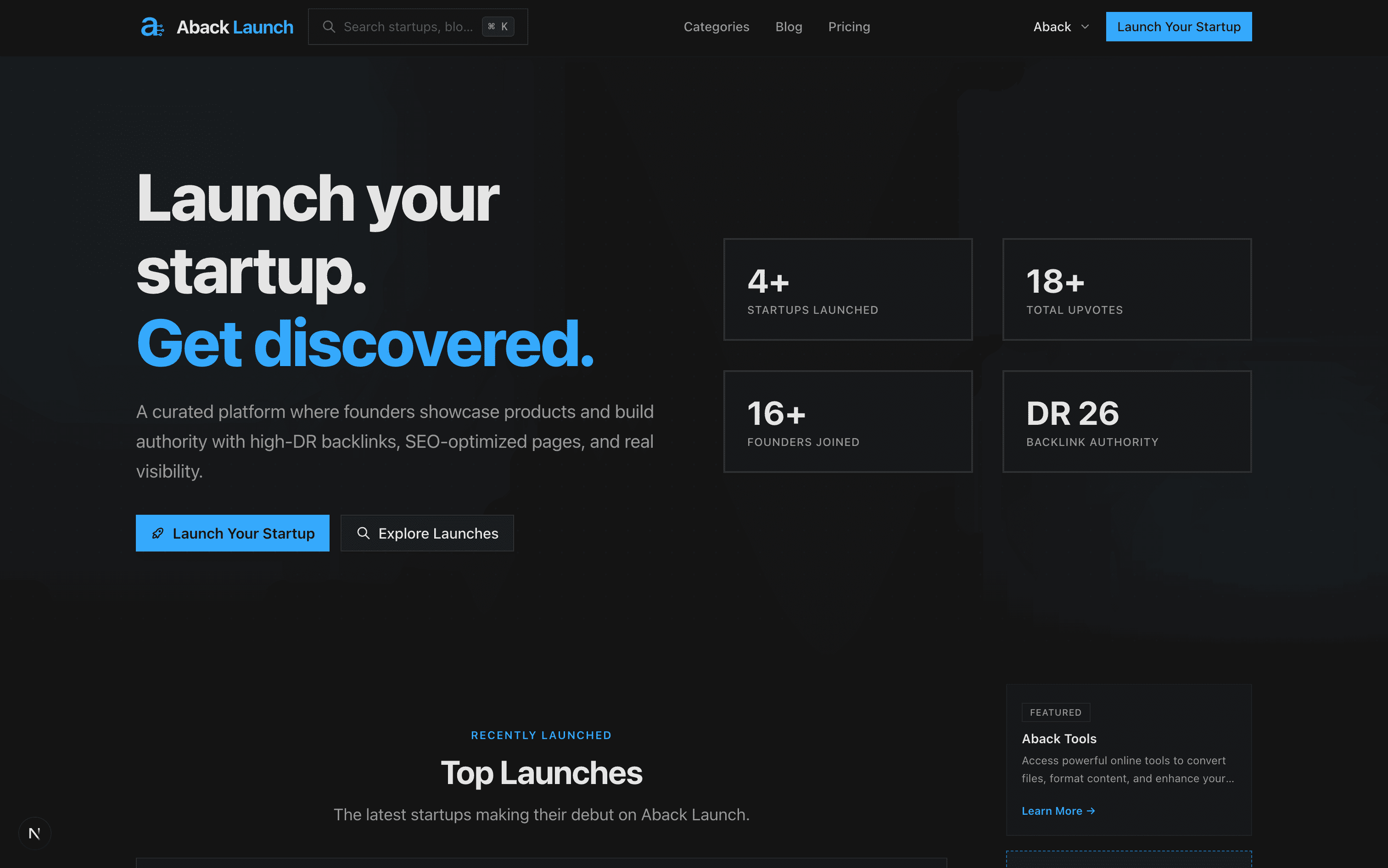 Aback Launch - AI Tool