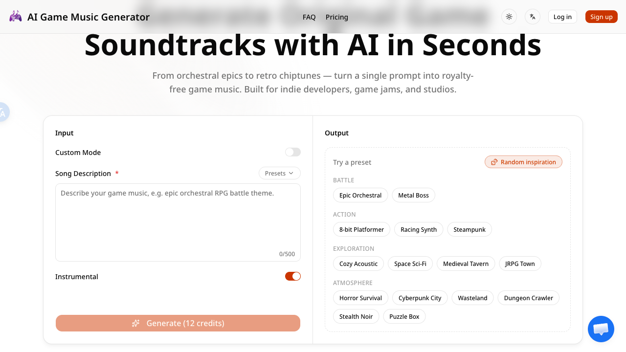 AI Game Music - AI Tool