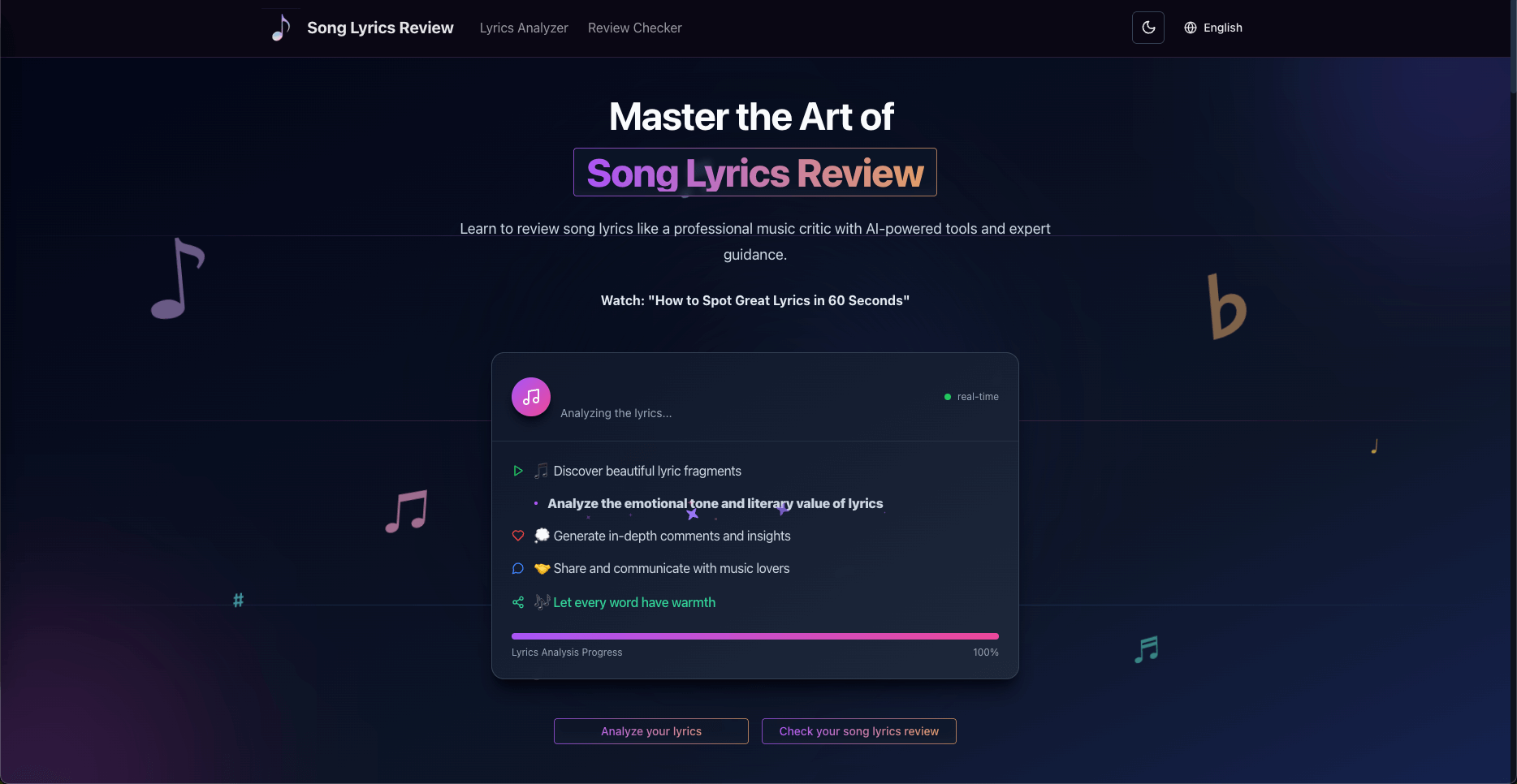 Song Lyrics Review - AI Tool