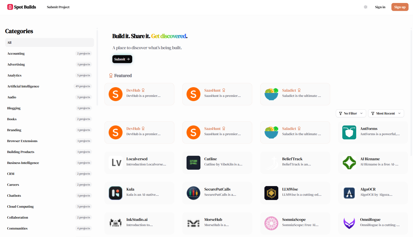 SpotBuilds - AI Tool