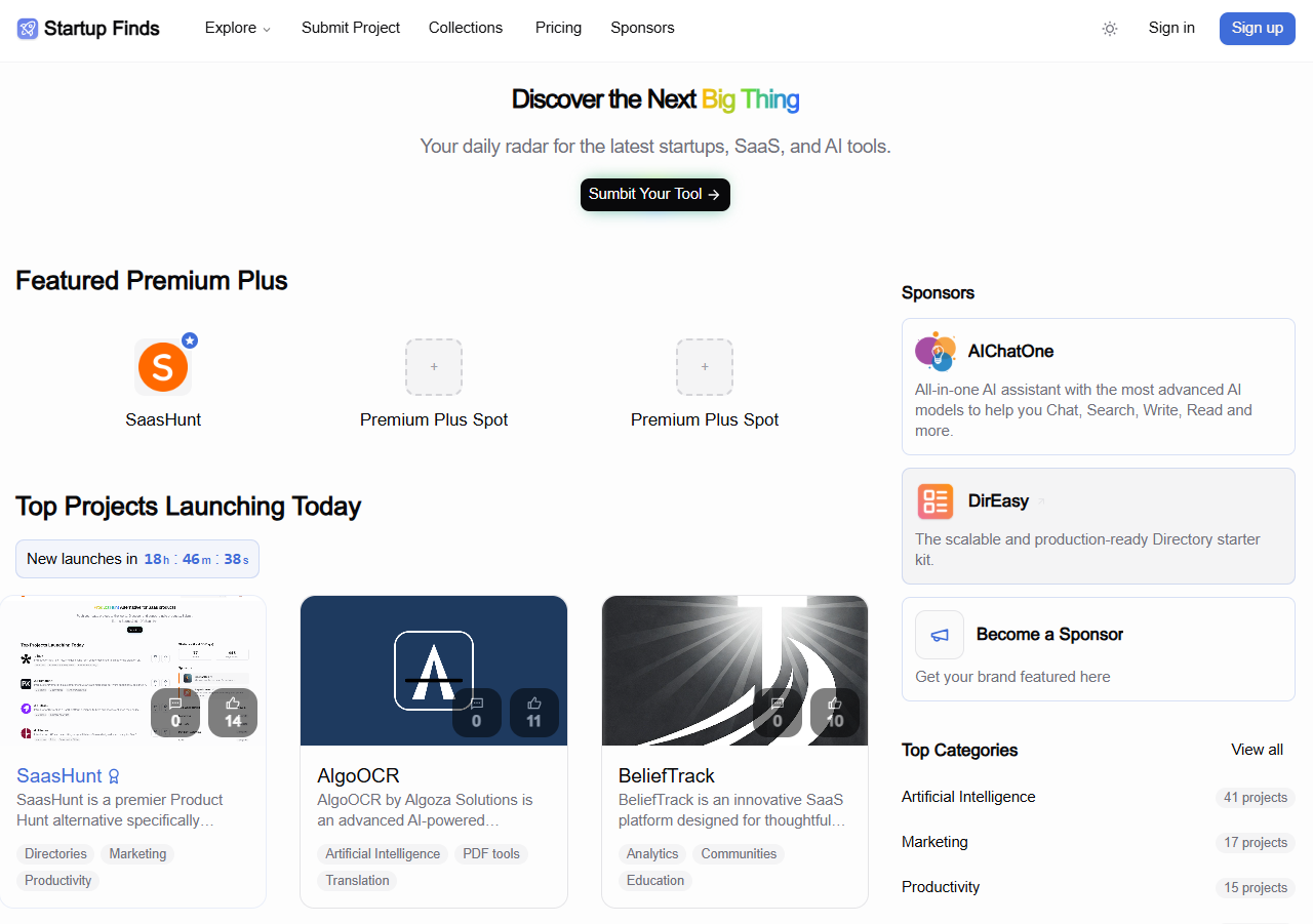 StartupFinds - AI Tool