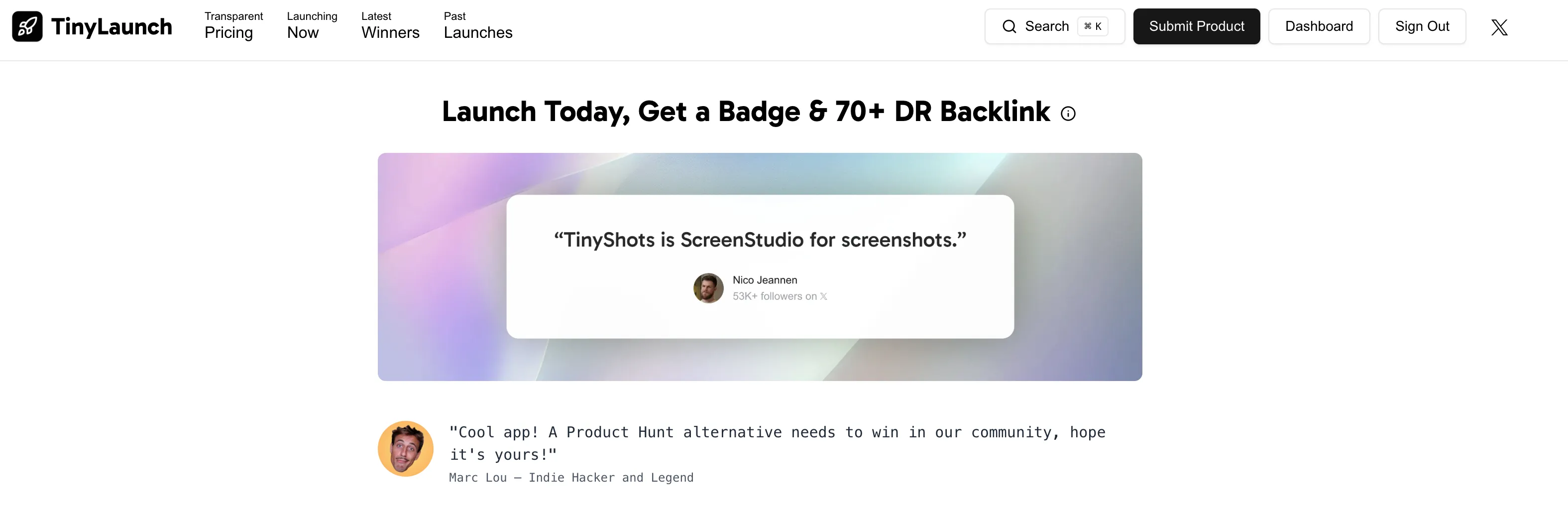 TinyLaunch - AI Tool