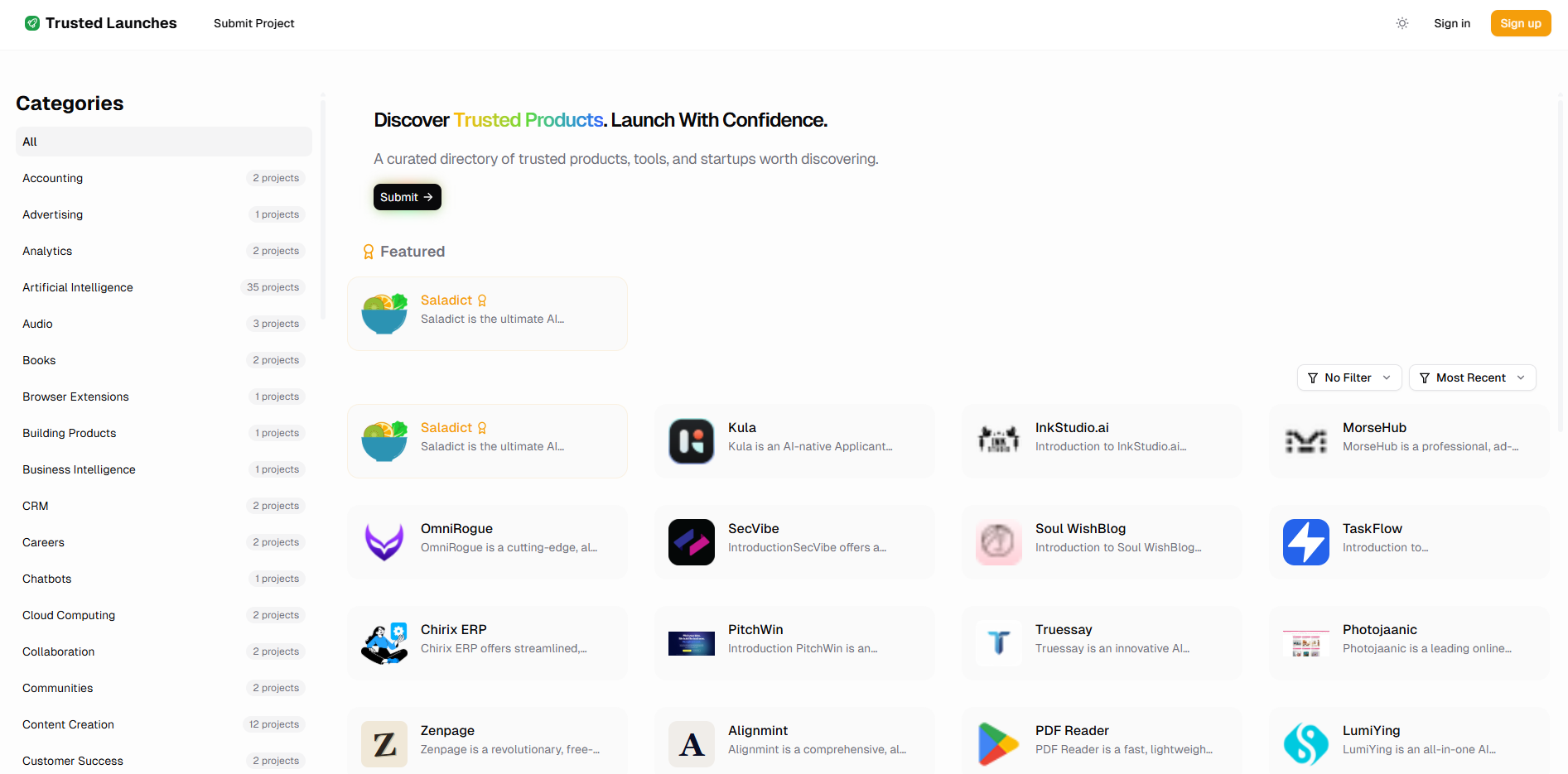 TrustedLaunches - AI Tool