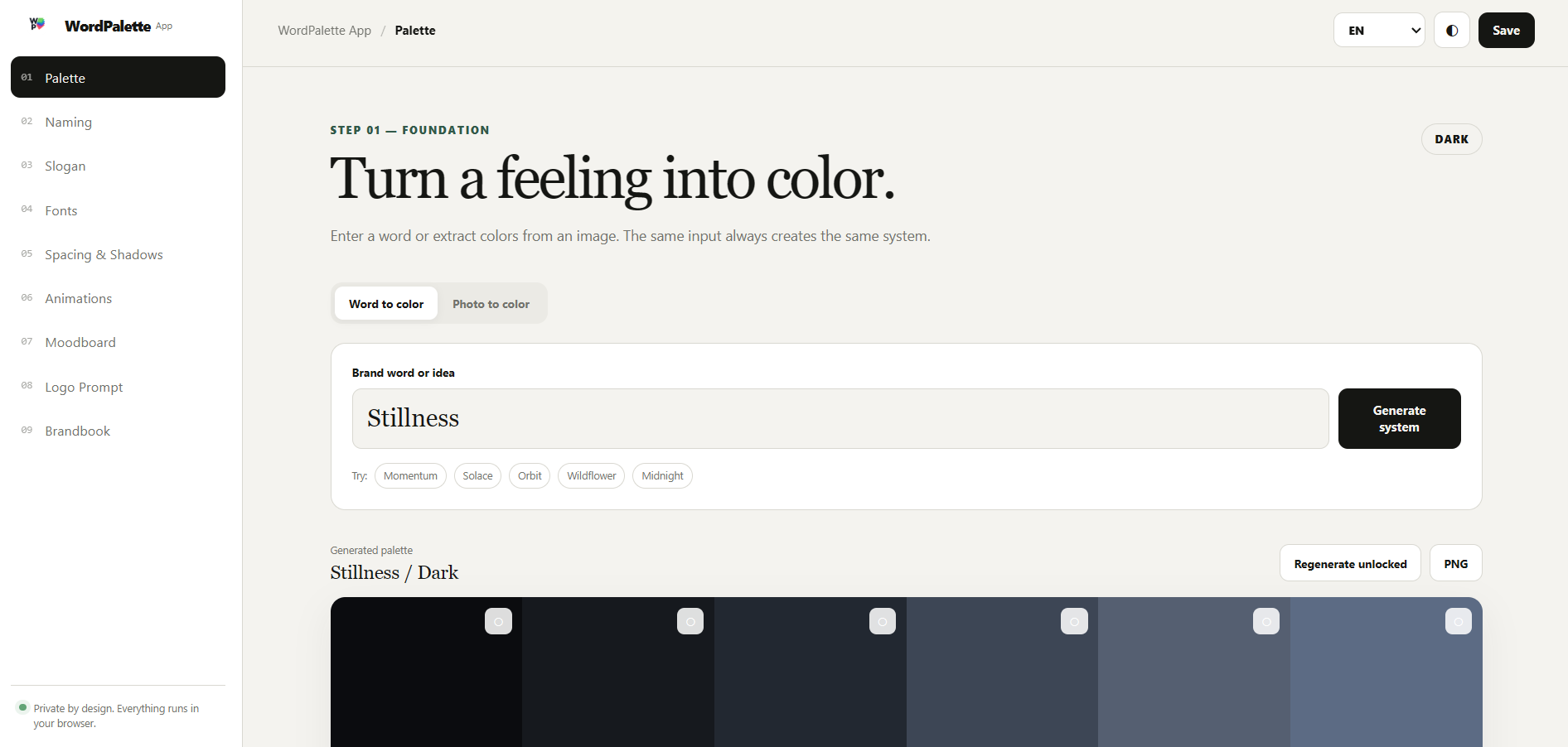 WordPalette Generator - AI Tool