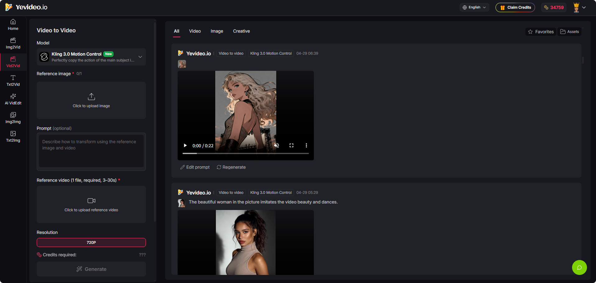 Yevideo - AI Video and Image Platform - AI Tool